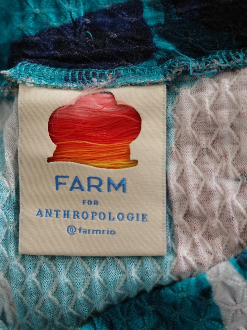 Farm for Anthropologie Teal Floral Abstract Maxi Skirt - Picture 6 of 8
